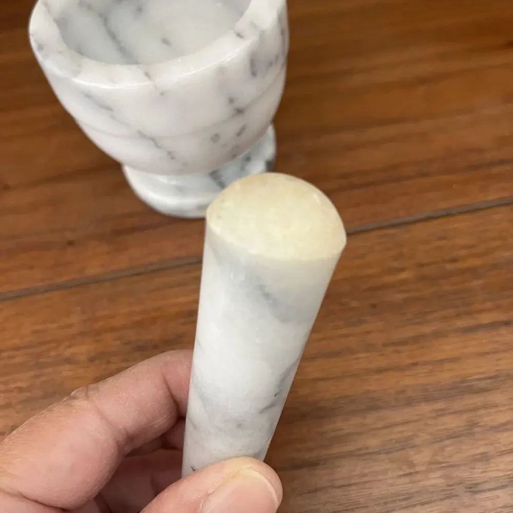 White Marble Mortar and Pestle 3
